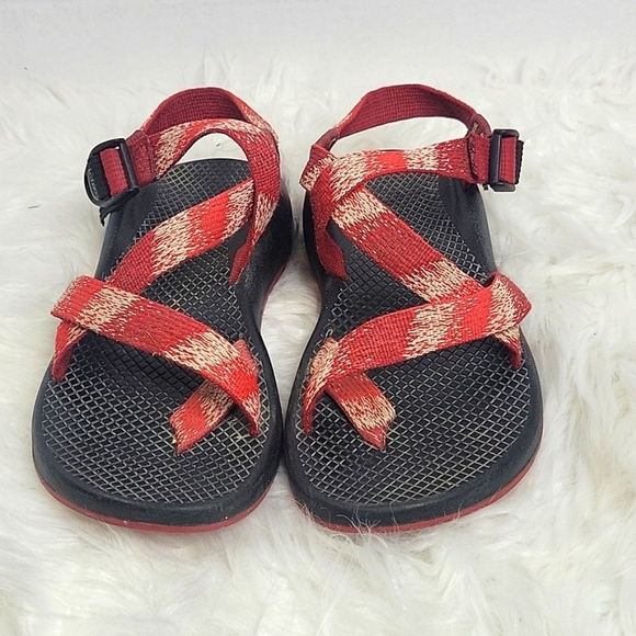 CHACO Z/2 Vibram Red and‎ White Classic Strappy Sport Sandal Women's Size 7 - Picture 1 of 9